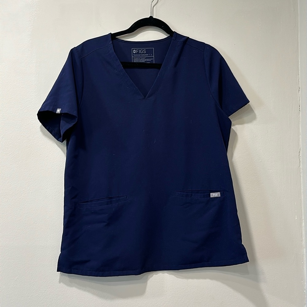Figs navy scrub top